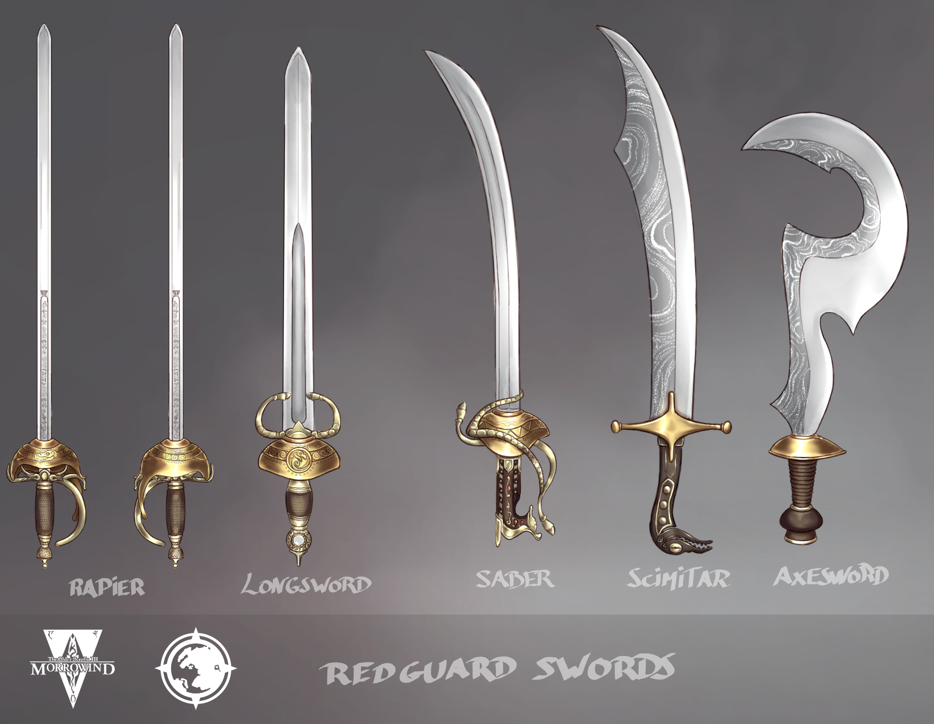 Redguard_Swords_V3_Colors.jpg | Tamriel Rebuilt