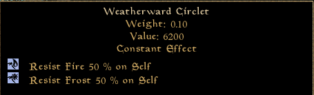 Weatherward Circlet Stats.png | Tamriel Rebuilt